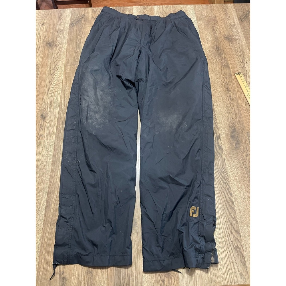 Dry JoY by Footjoy Pants, Men's Size Large, Black, Windbreaker, Side Zip Up - Picture 1 of 8